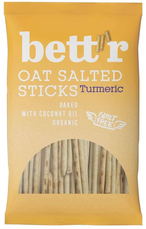 bett'r Ovsené slané tyčinky s kurkumou, Bio, 50 g