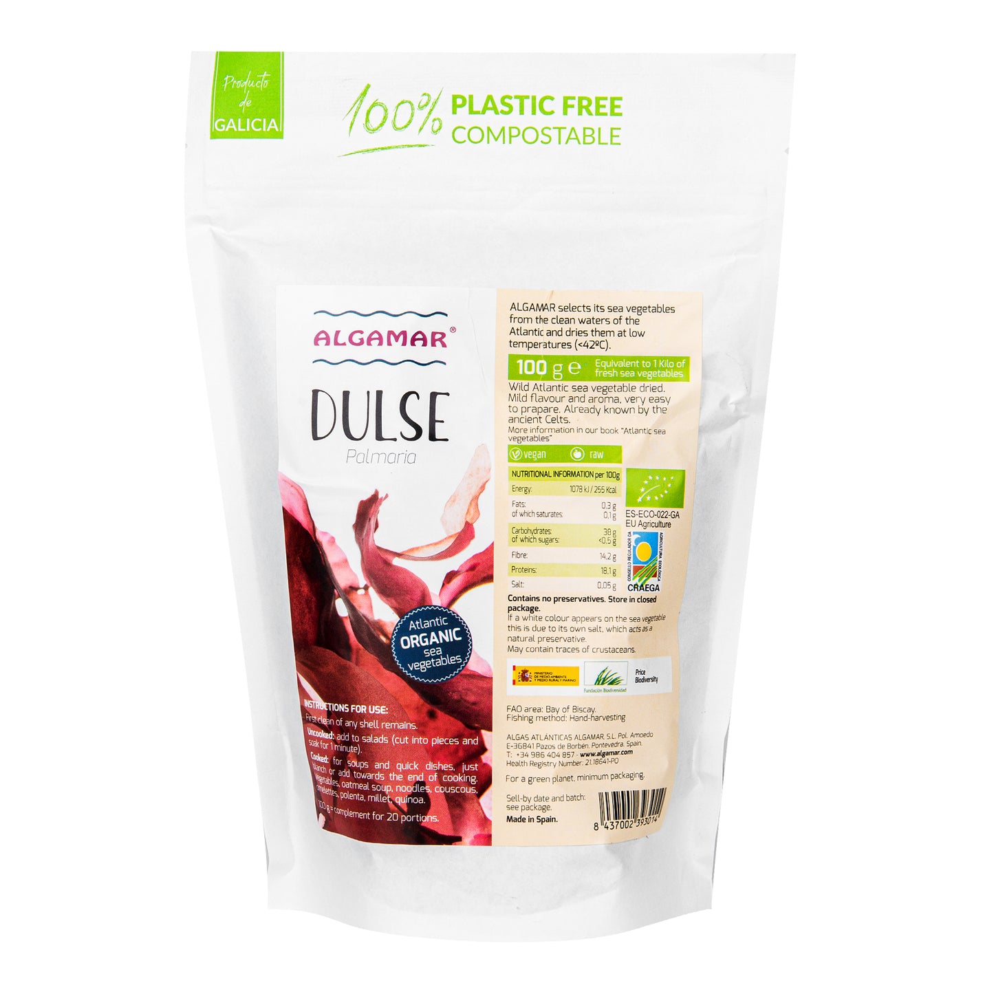 480004 Mořské řasy Dulse 100 g BIO   ALGAMAR-1