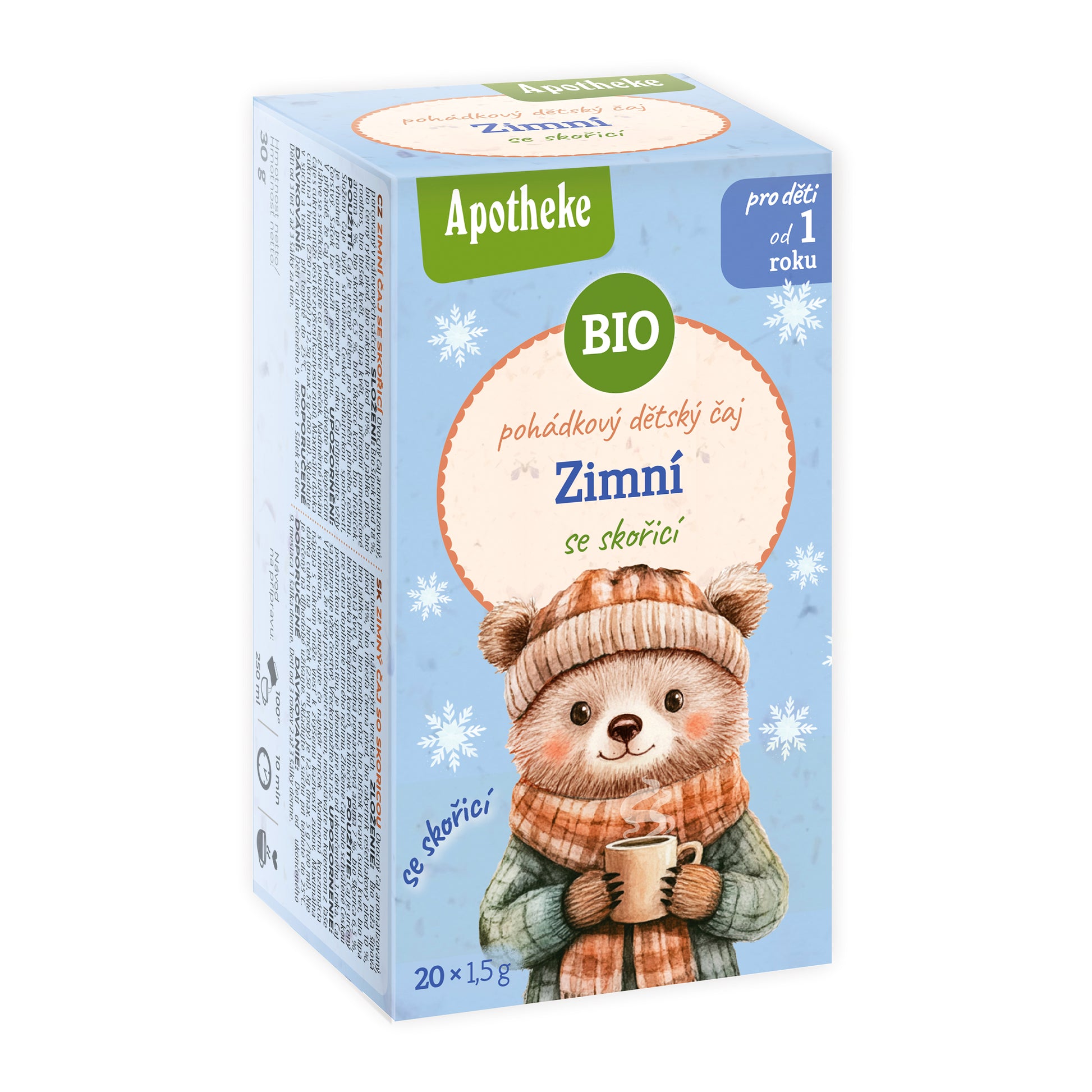510583 Čaj dětský Zimní se skořicí 20 sáčků 30 g BIO   MEDIATE-1
