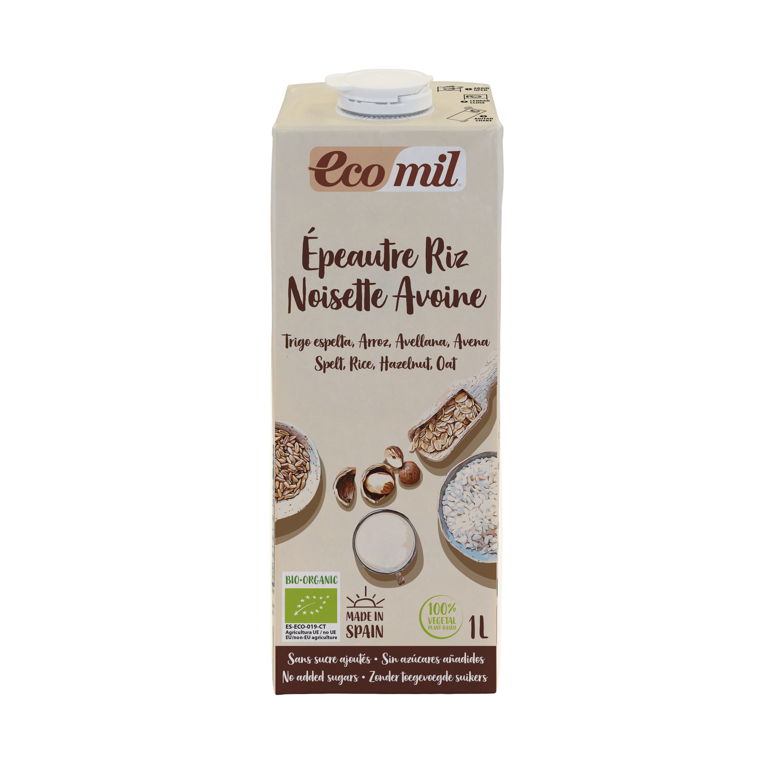 531170 Nápoj špaldovo-rýžovo-ovesný s lískovými oříšky 1 l BIO   ECOMIL-1