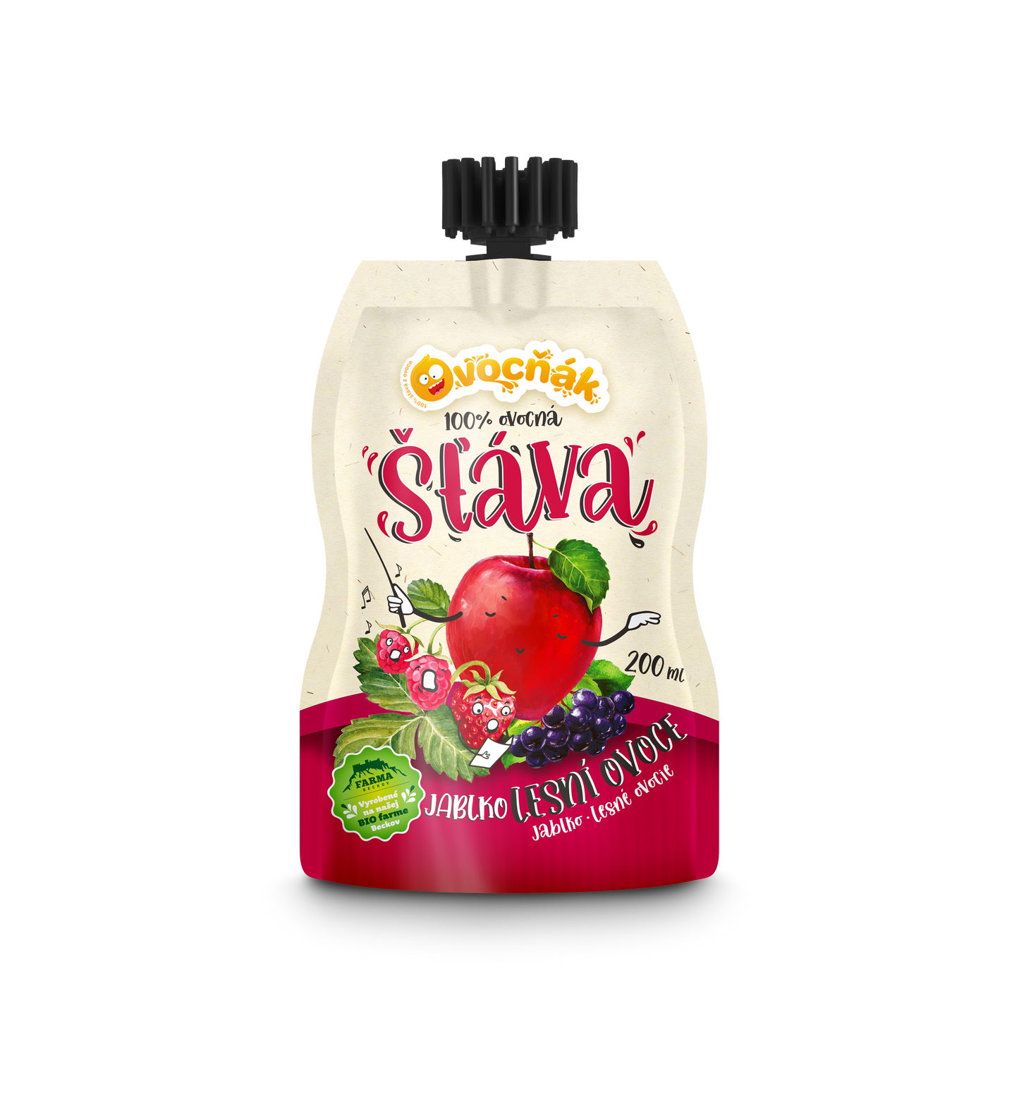 552110 Mošt ovocný jablko-lesní ovoce 200 ml   OVOCŇÁK-1