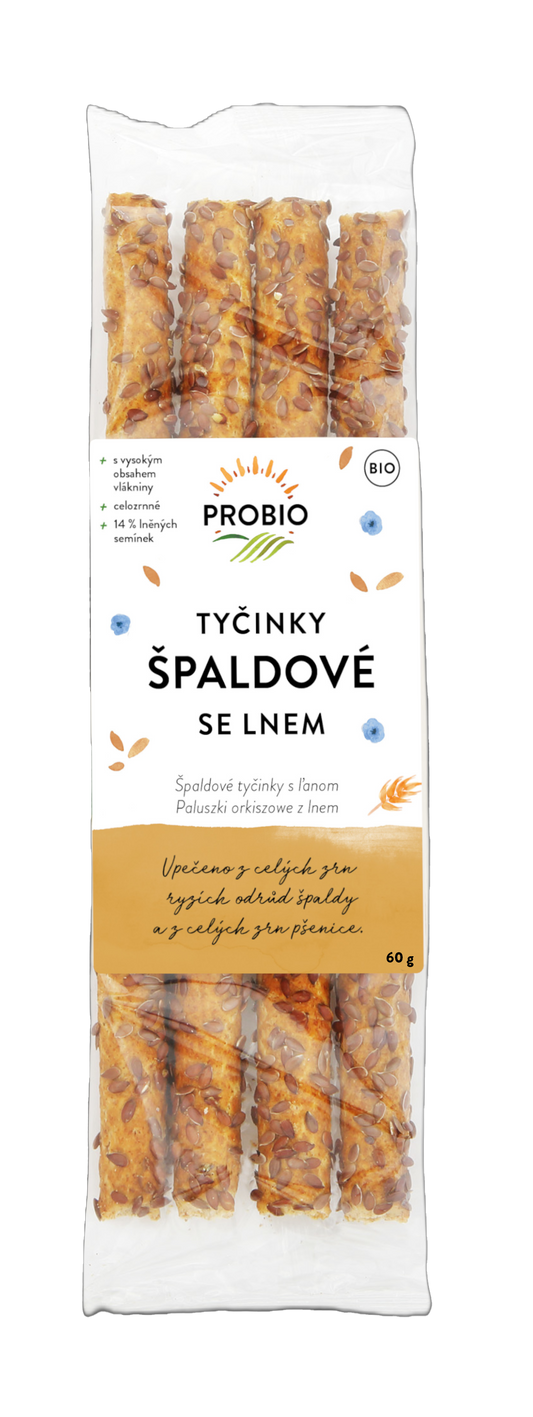 630006 Tyčinky špaldové se lnem 60 g BIO   PROBIO-1