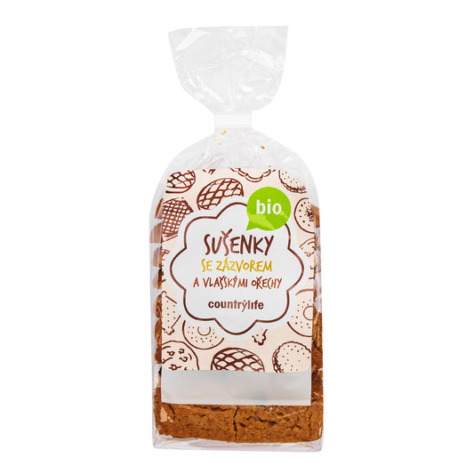 630085 Sušenky se zázvorem a vlašskými ořechy 175 g BIO   COUNTRY LIFE-1