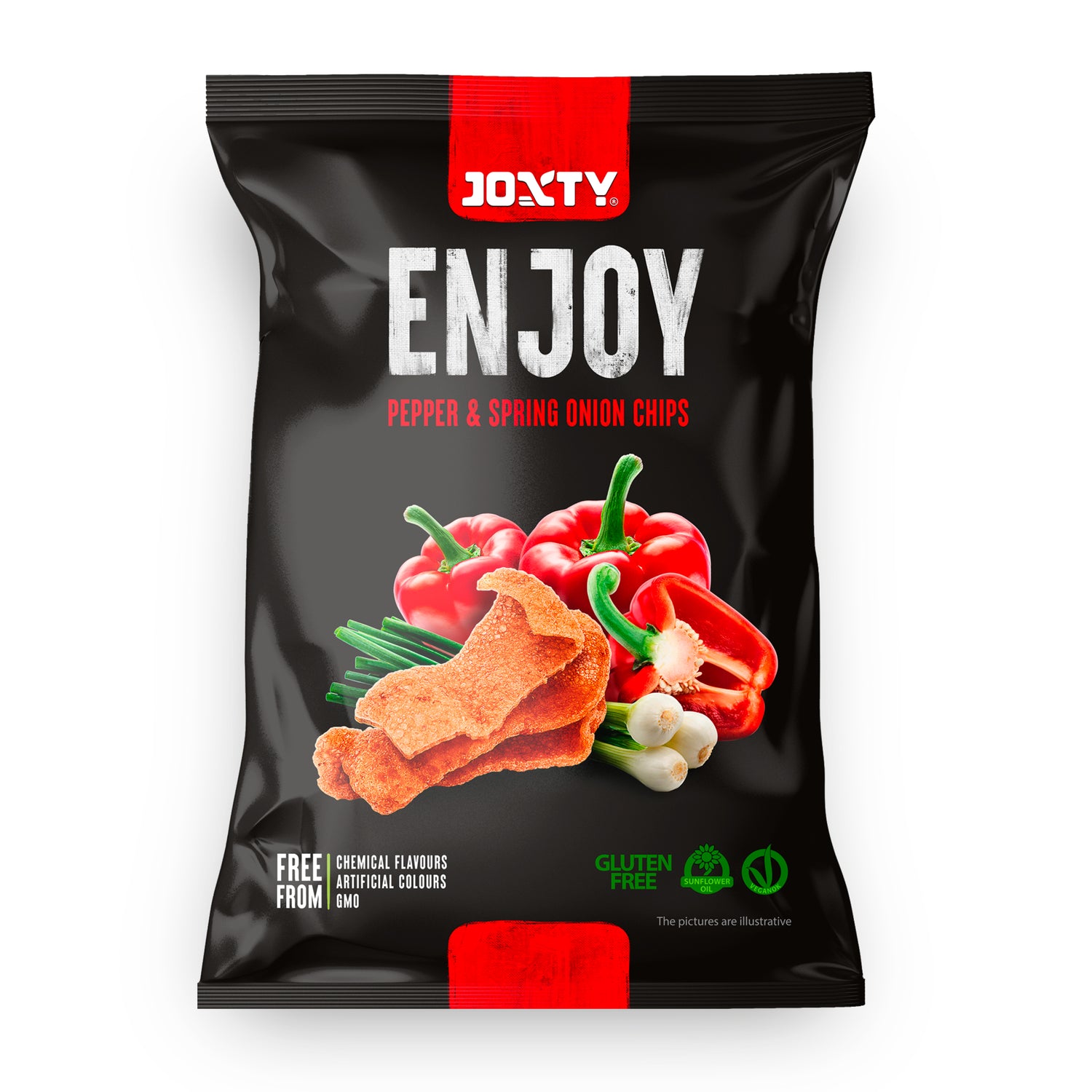 640035 Chipsy bramborové s červenou paprikou a jarní cibulkou 40 g   JOXTY ENJOY CHIPS-1