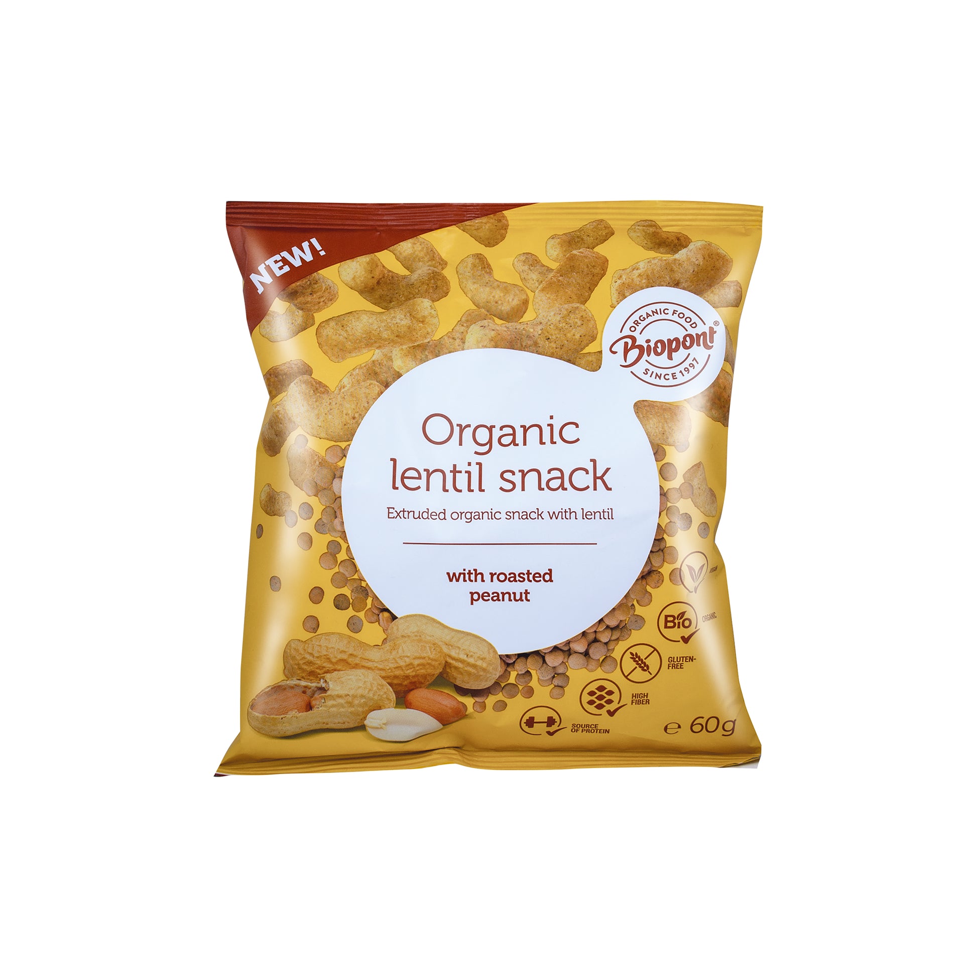 640096 Křupky čočkové s arašídy 60 g BIO   BIOPONT-1