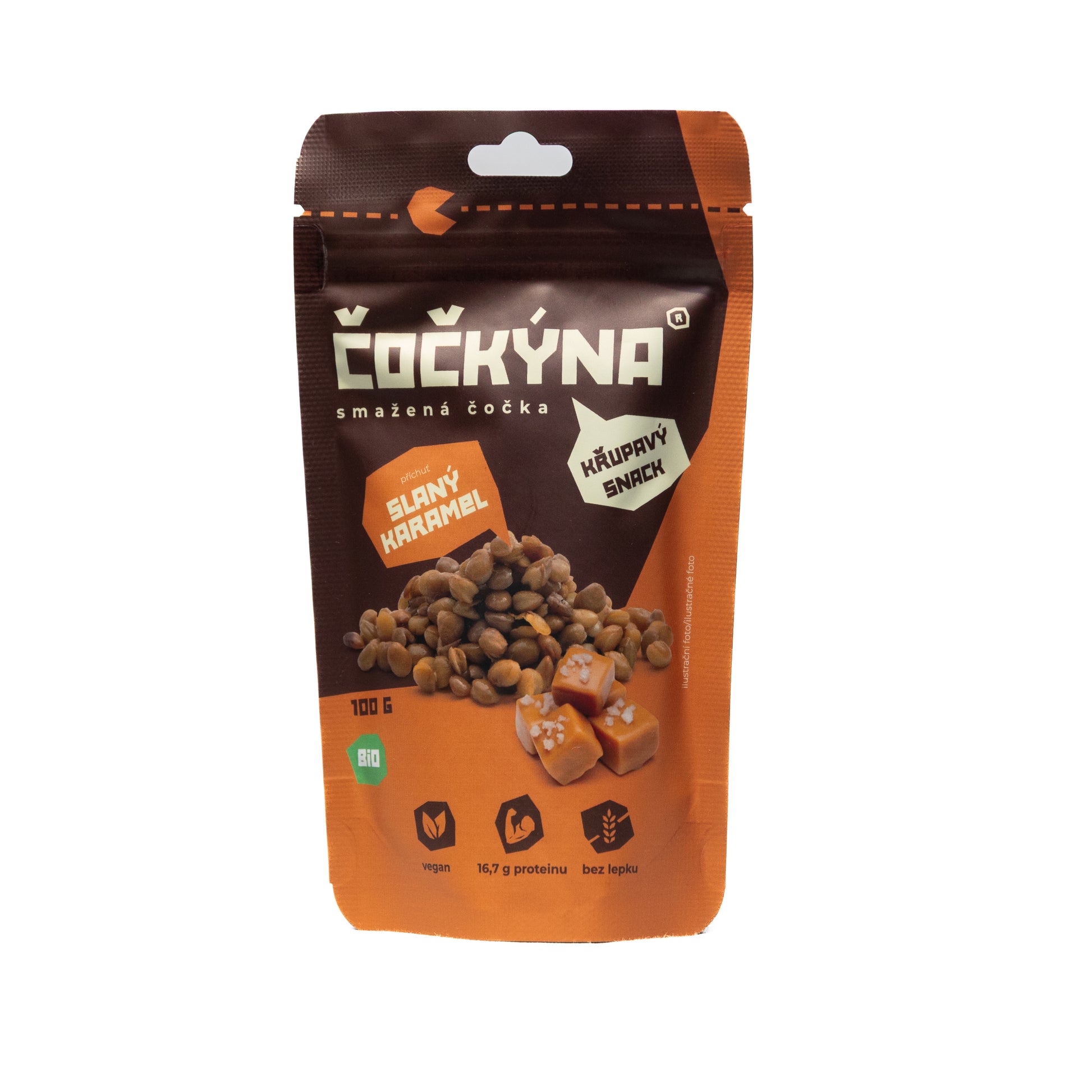 640132 Čočka smažená - slaný karamel 100 g BIO   ČOČKÝNA-1