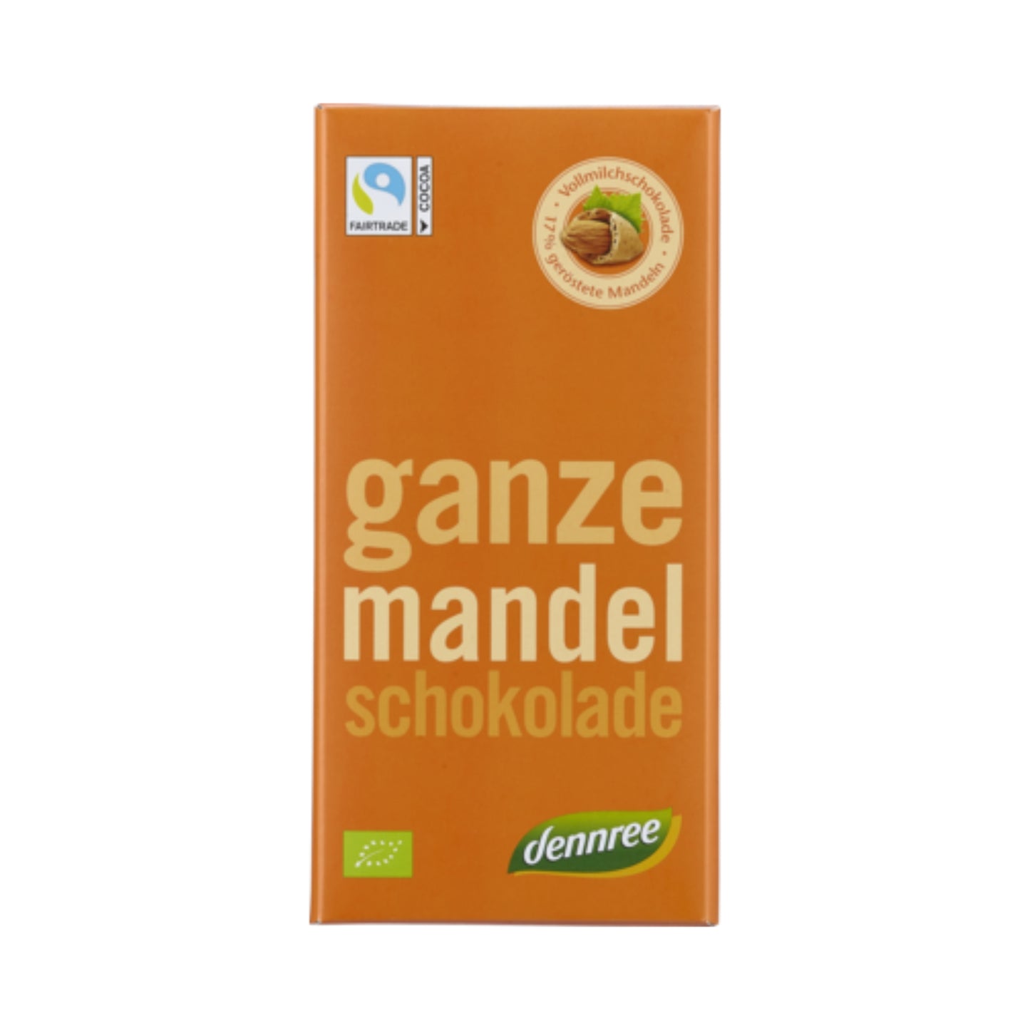 660133 Čokoláda mléčná s praženými mandlemi 100 g BIO   DENNREE-2