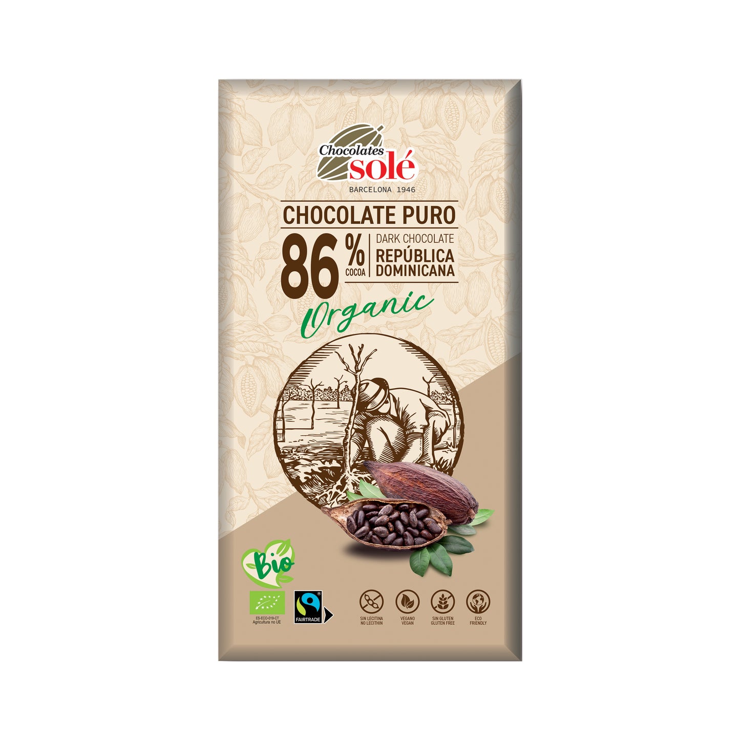 660190 Čokoláda hořká čokoláda 86 % 100 g BIO   SOLÉ-1