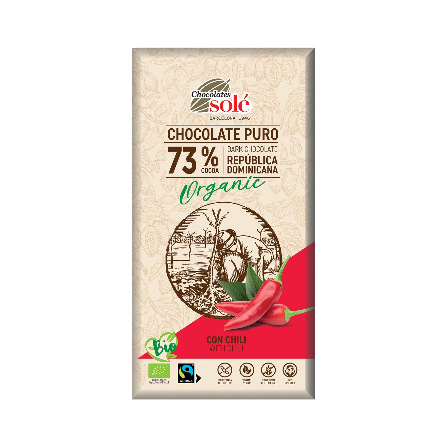 660193 Čokoláda hořká s chilli 100 g BIO   SOLÉ-1