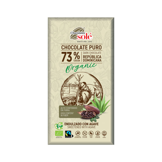 660196 Čokoláda hořká se sirupem z agáve 100 g BIO   SOLÉ-1