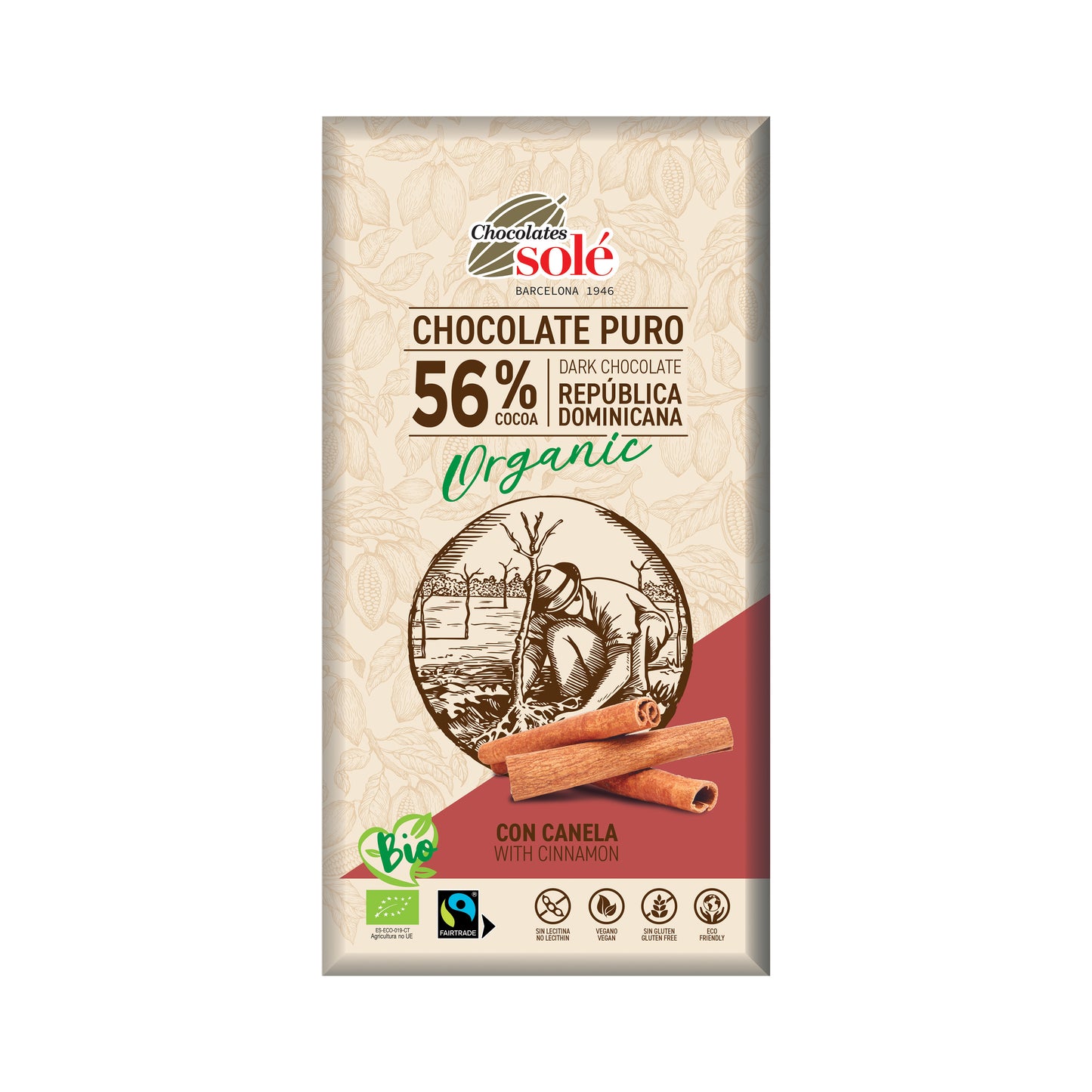 660198 Čokoláda hořká se skořicí 100 g BIO   SOLÉ-1