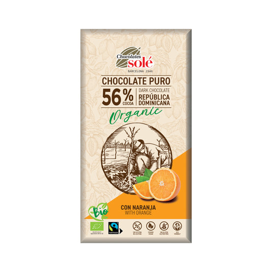 660199 Čokoláda hořká pomerančová 100 g BIO   SOLÉ-1