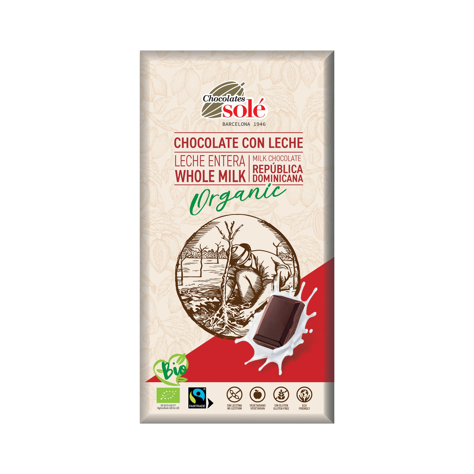660208 Čokoláda mléčná 39 % 100 g BIO   SOLÉ-1