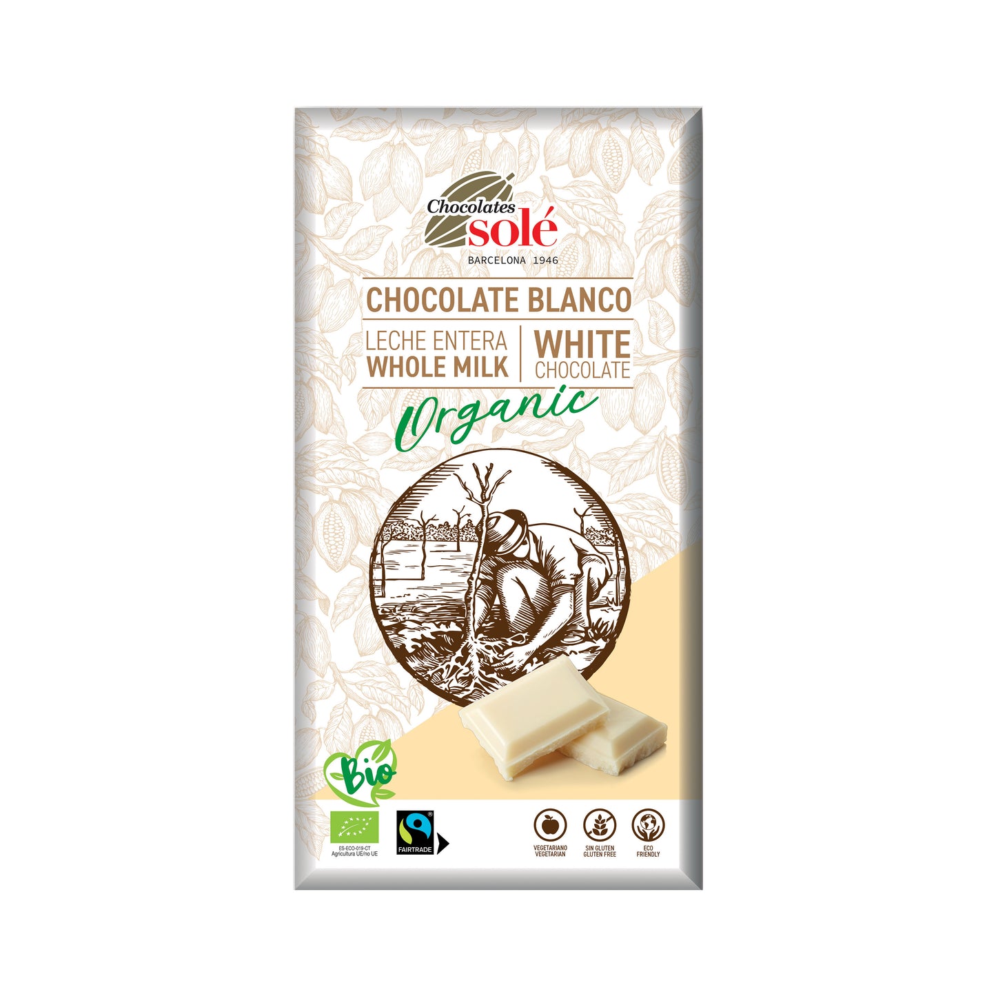 660213 Čokoláda bílá 90 g BIO   SOLÉ-1