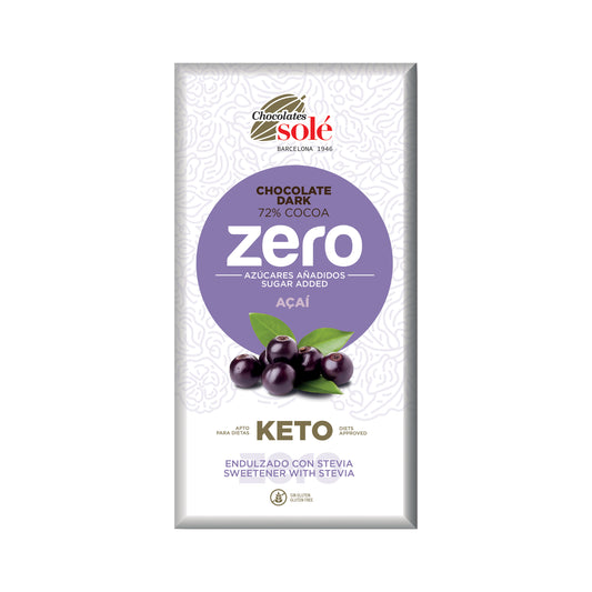 662224 Čokoláda hořká 72 % s acai a stévií bez cukru 100 g   SOLÉ-1