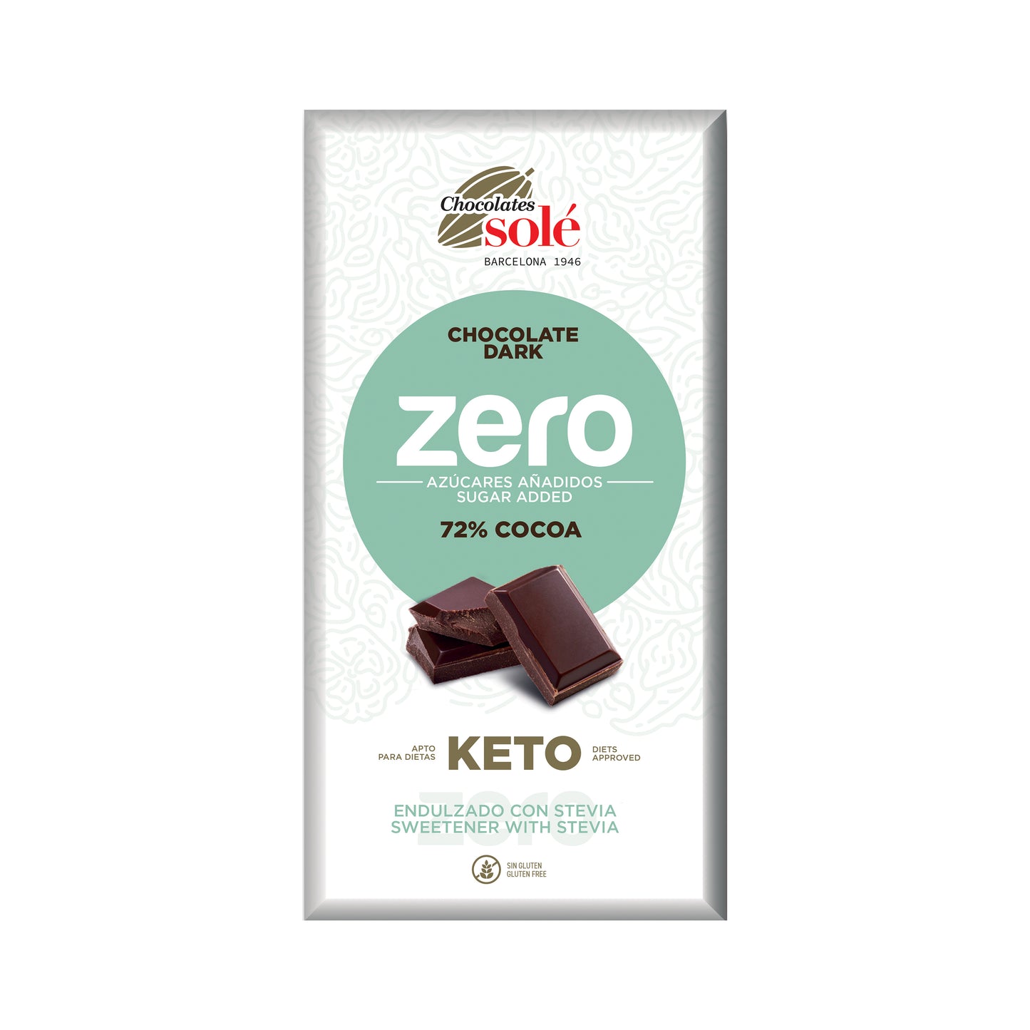 662225 Čokoláda hořká 72 % se stévií bez cukru 100 g   SOLÉ-1