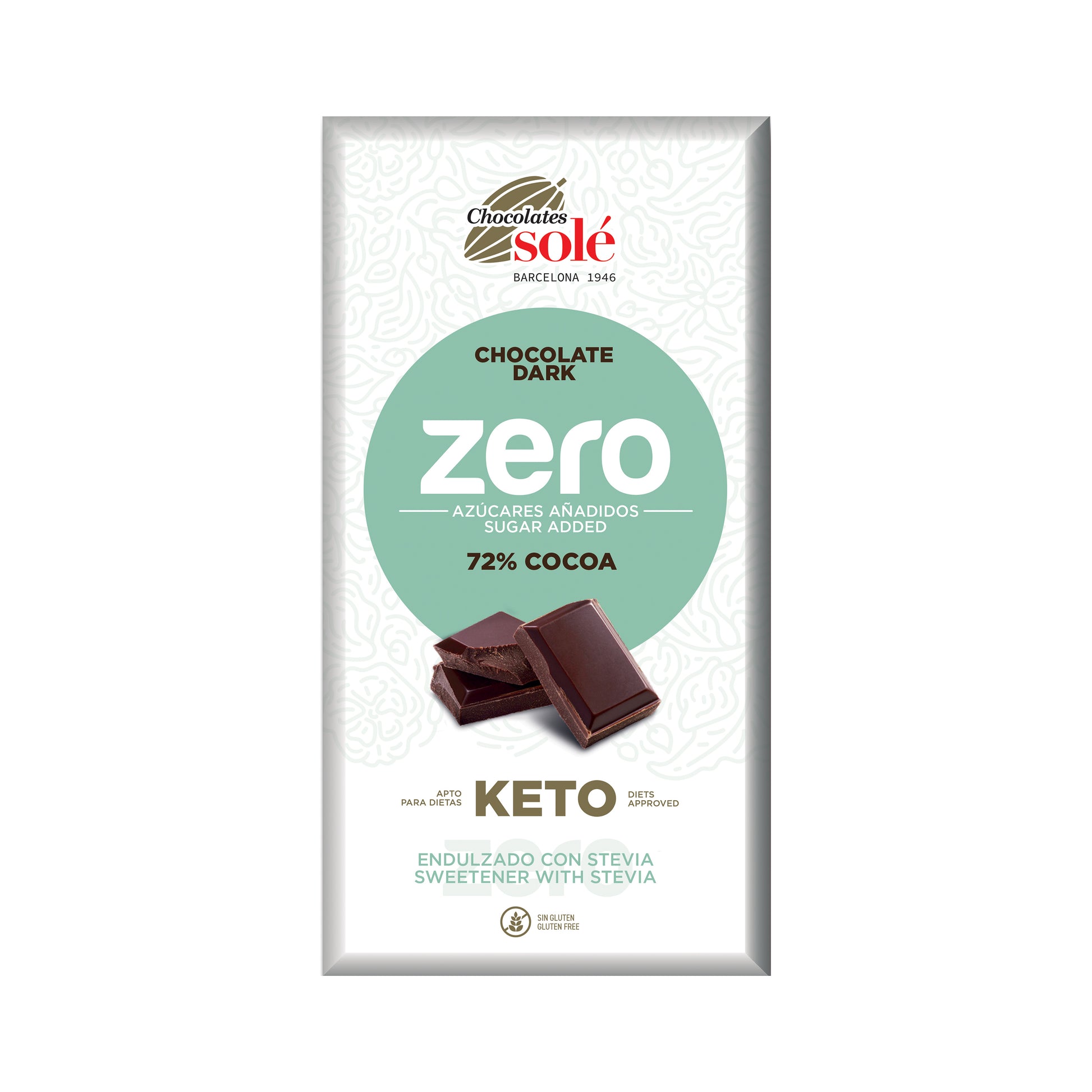 662225 Čokoláda hořká 72 % se stévií bez cukru 100 g   SOLÉ-1