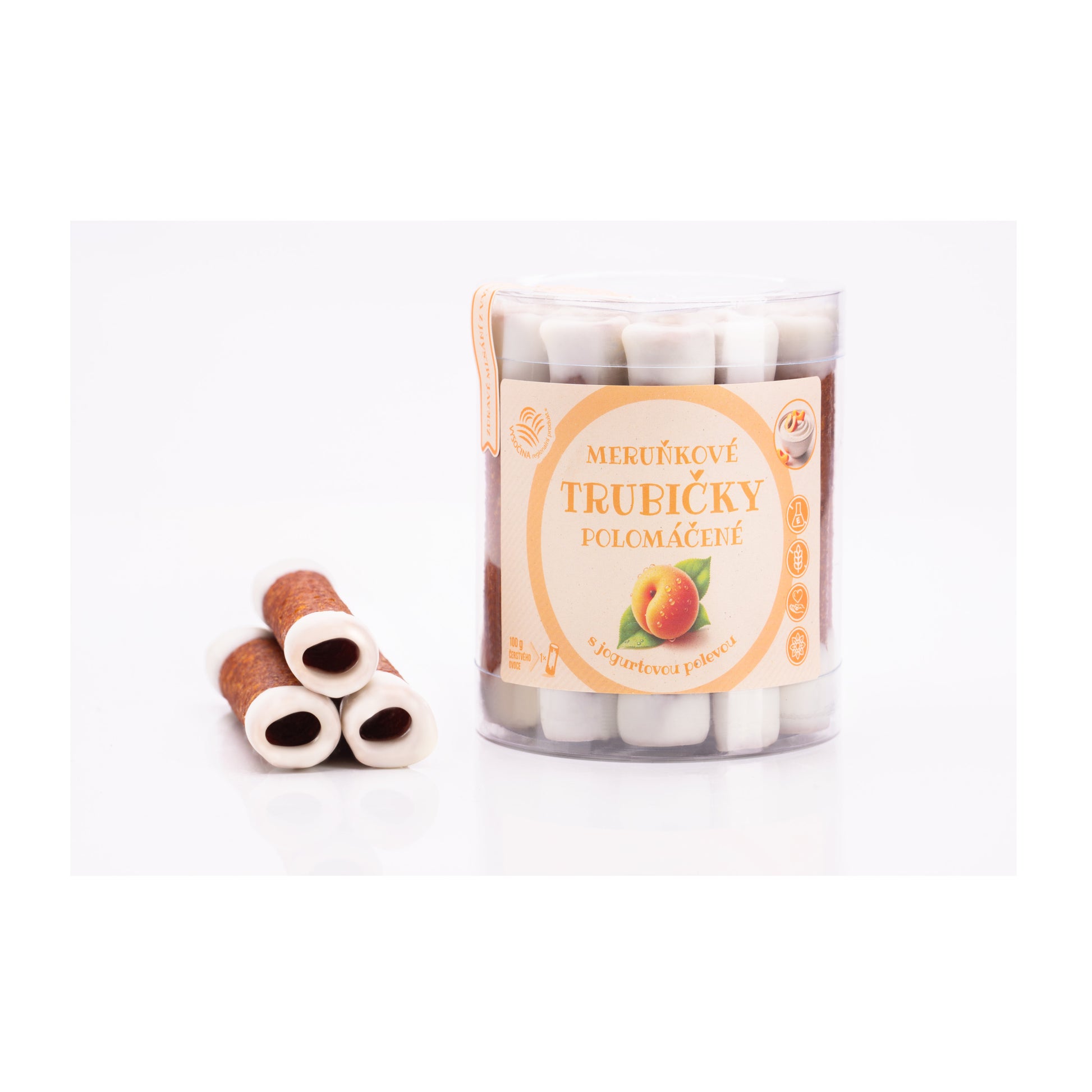 662247 Trubičky ovocné polomáčené meruňka 220 g   BIOPRODUKT JT-1