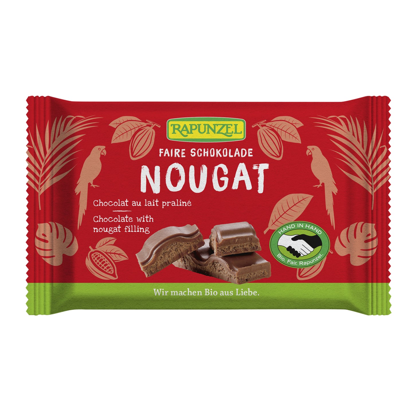 665260 Čokoláda mléčná s nugátem 100 g BIO   RAPUNZEL-1