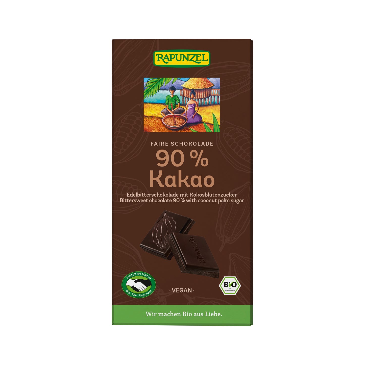 665272 Čokoláda hořká 90 % s kokosovým cukrem 80 g BIO   RAPUNZEL-1