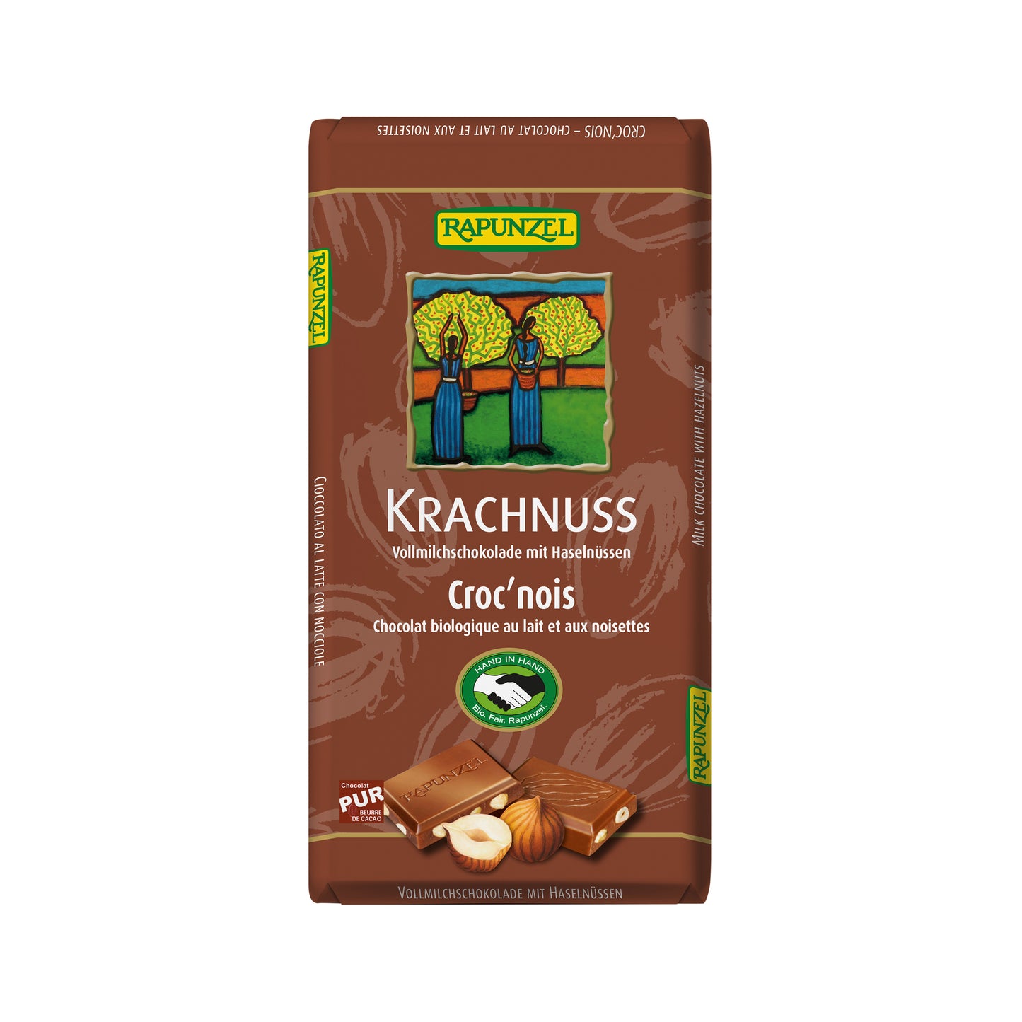 665280 Čokoláda mléčná s celými oříšky 100 g BIO   RAPUNZEL-1