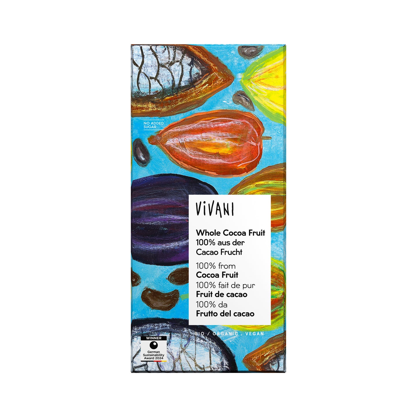 665361 Čokoláda hořká Whole Cocoa Fruit 100 % 80 g BIO   VIVANI-1