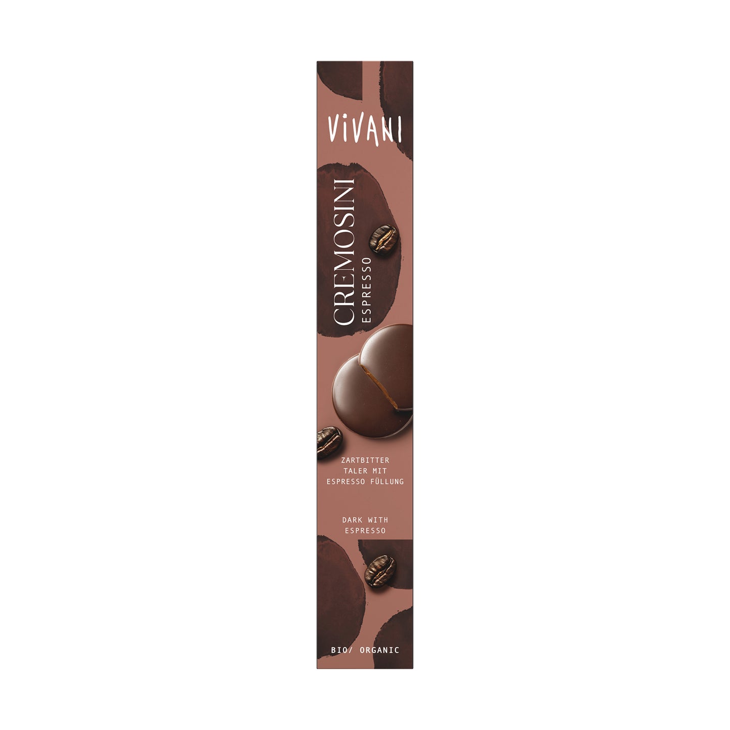 665391 Čokoládové mince Cremosini Espresso 100 g BIO   VIVANI-1