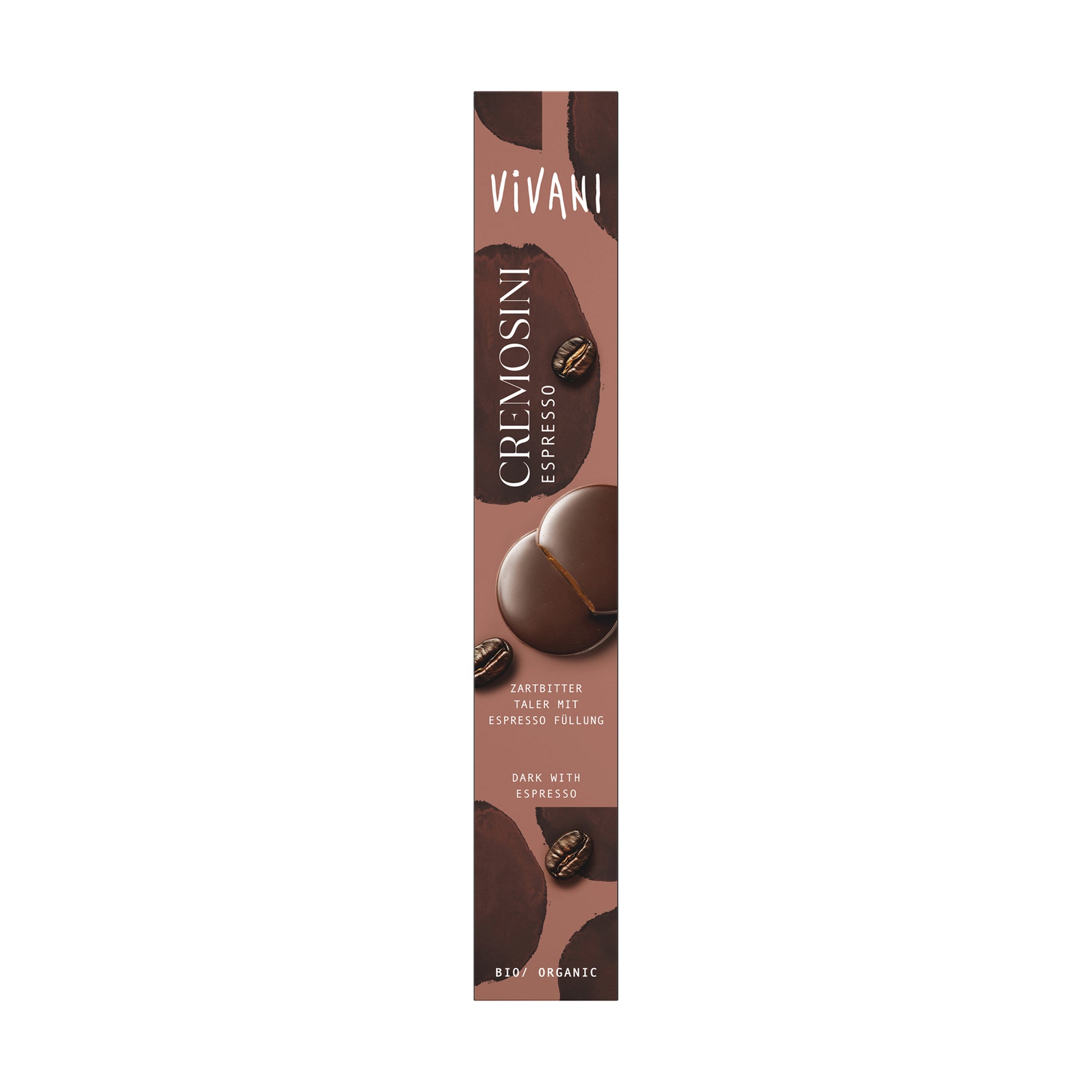 665391 Čokoládové mince Cremosini Espresso 100 g BIO   VIVANI-1