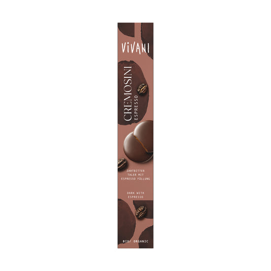 665391 Čokoládové mince Cremosini Espresso 100 g BIO   VIVANI-1