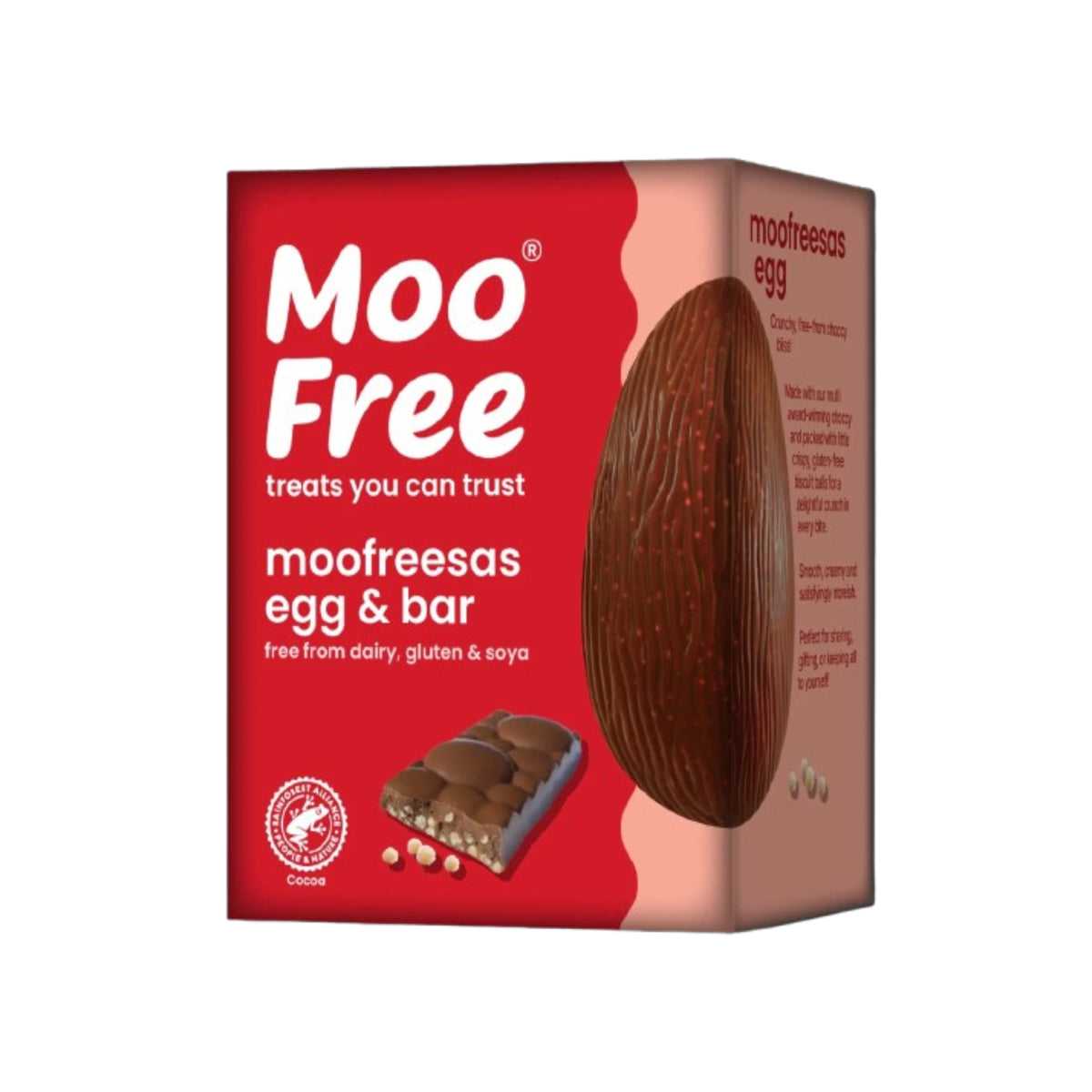 665396 Vajíčko a tyčinka kakaová s kousky křupavých sušenek 135 g   MOO FREE-1