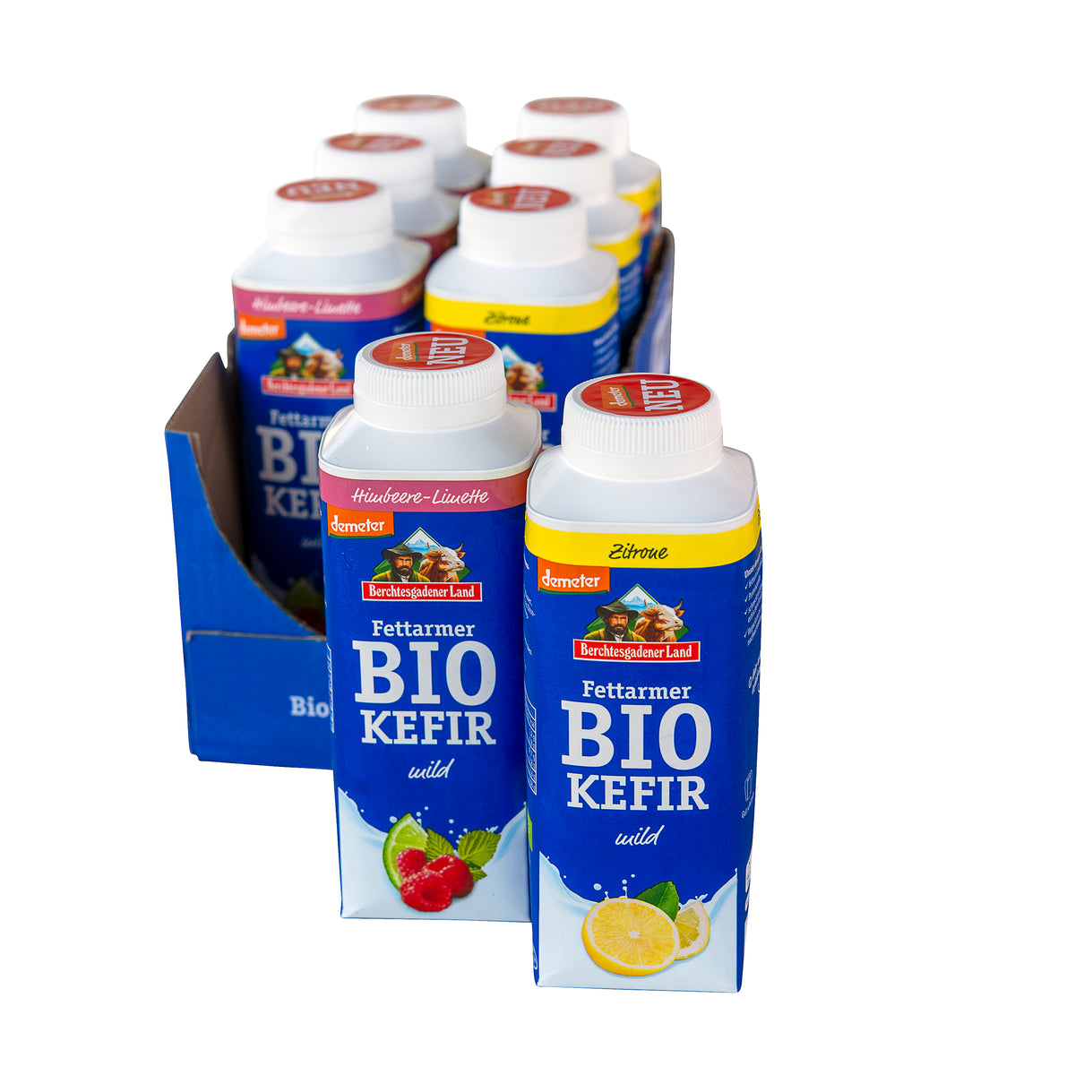 721184 Kefír 1,5 % tuku 4 ks citron a 4 ks malina s limetkou 8x400 g BIO   BGL-2