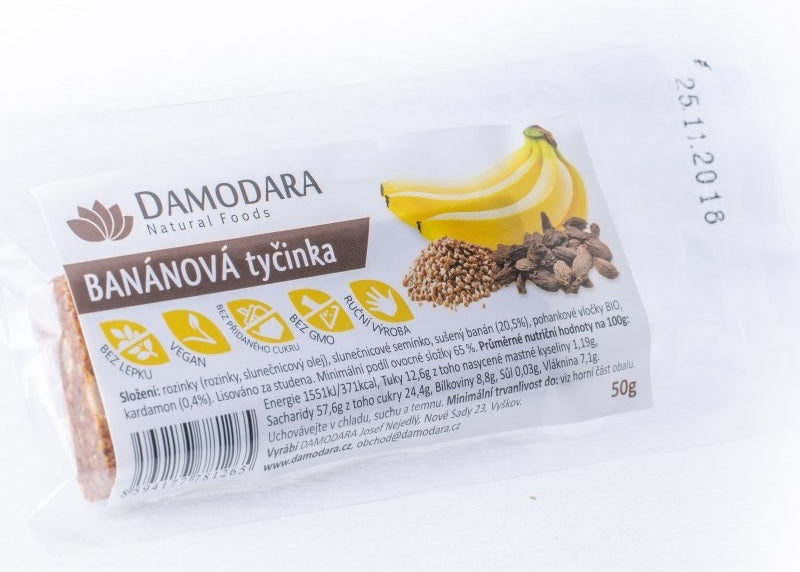 DAMODARA Tyčinka banánová 50g