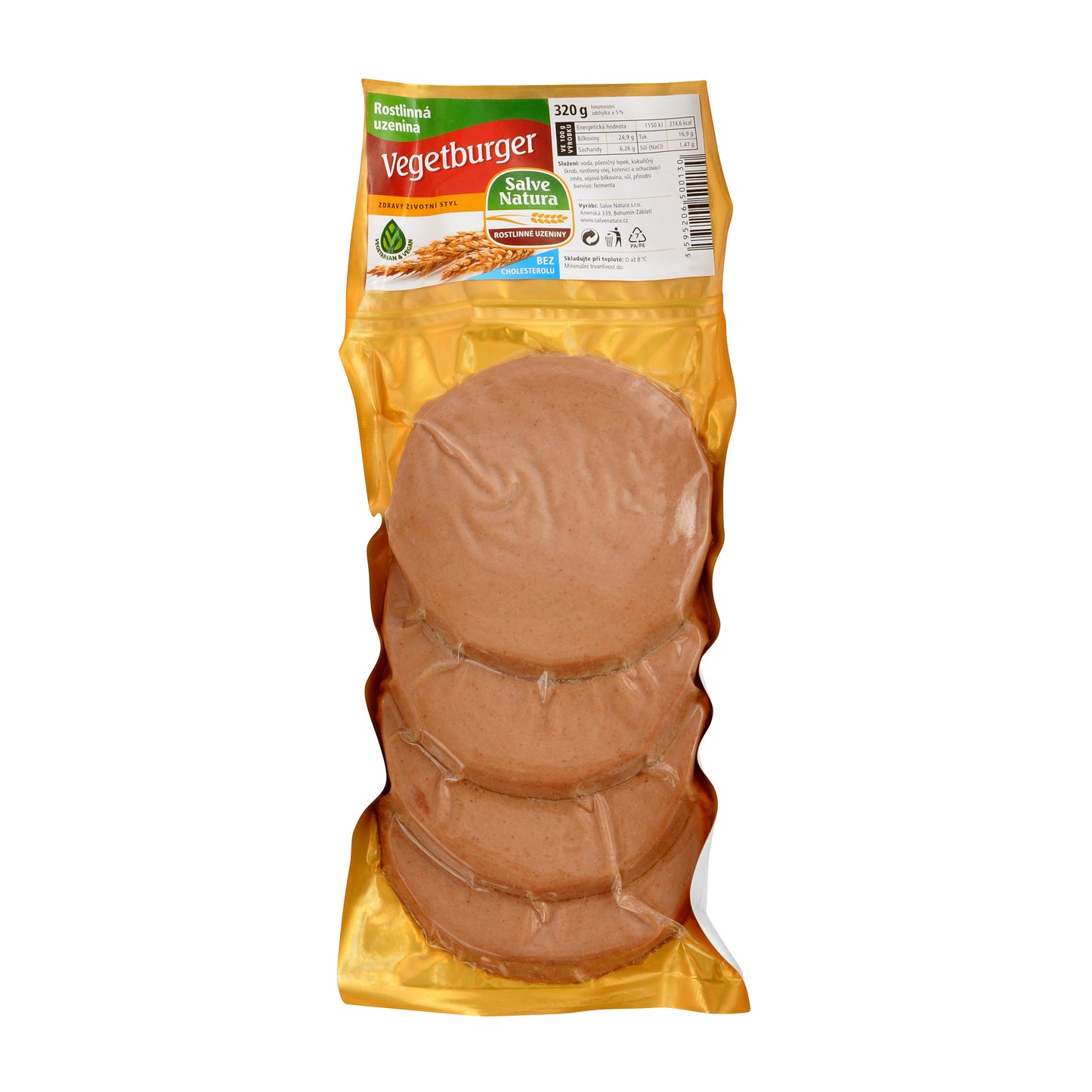 742044 Vegetburger rostlinná uzenina 320 g   SALVE NATURA-1