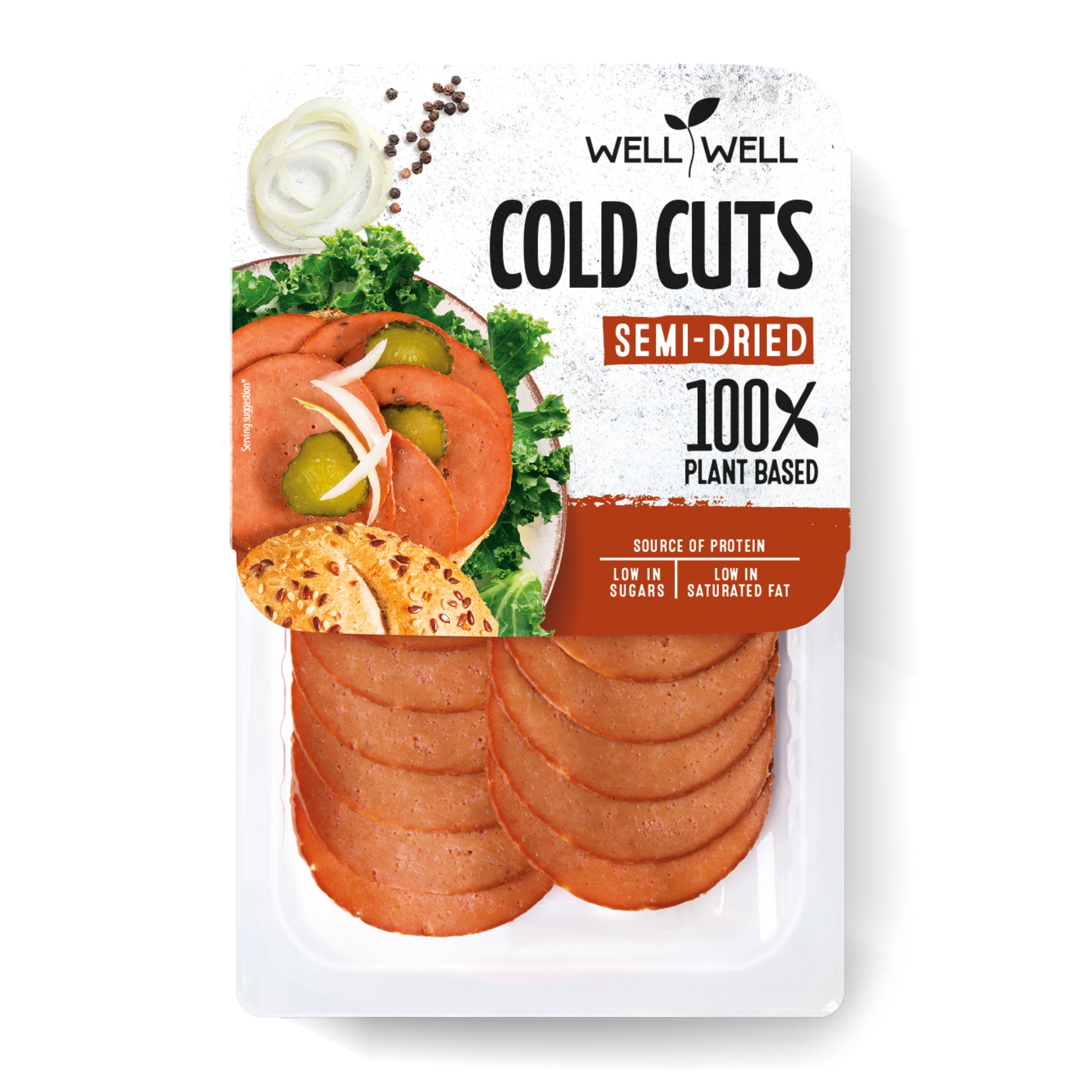 742113 Plátkovaná uzenina z rostlinných bílkovin 90 g   WELL WELL-1