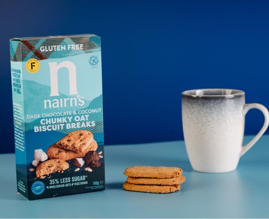 Nairns Ovsené sušienky s kokosom a horkou čokoládou bez lepku 160g