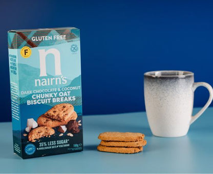 Nairns Ovsené sušienky s kokosom a horkou čokoládou bez lepku 160g