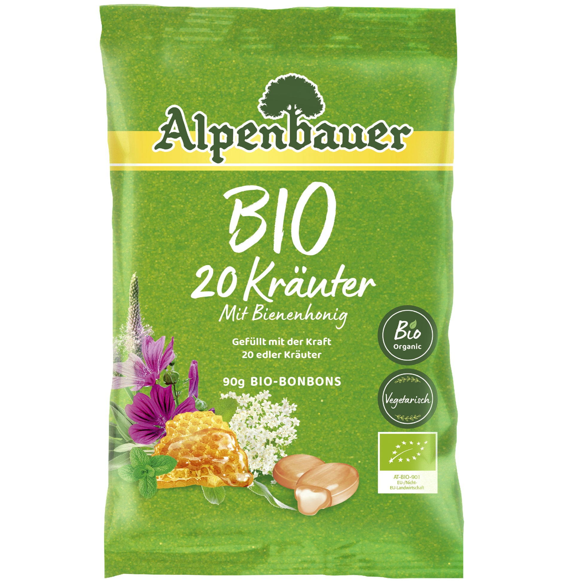 Alpenbauer Prírodné bylinkové cukríky 20 byliniek 90g bio