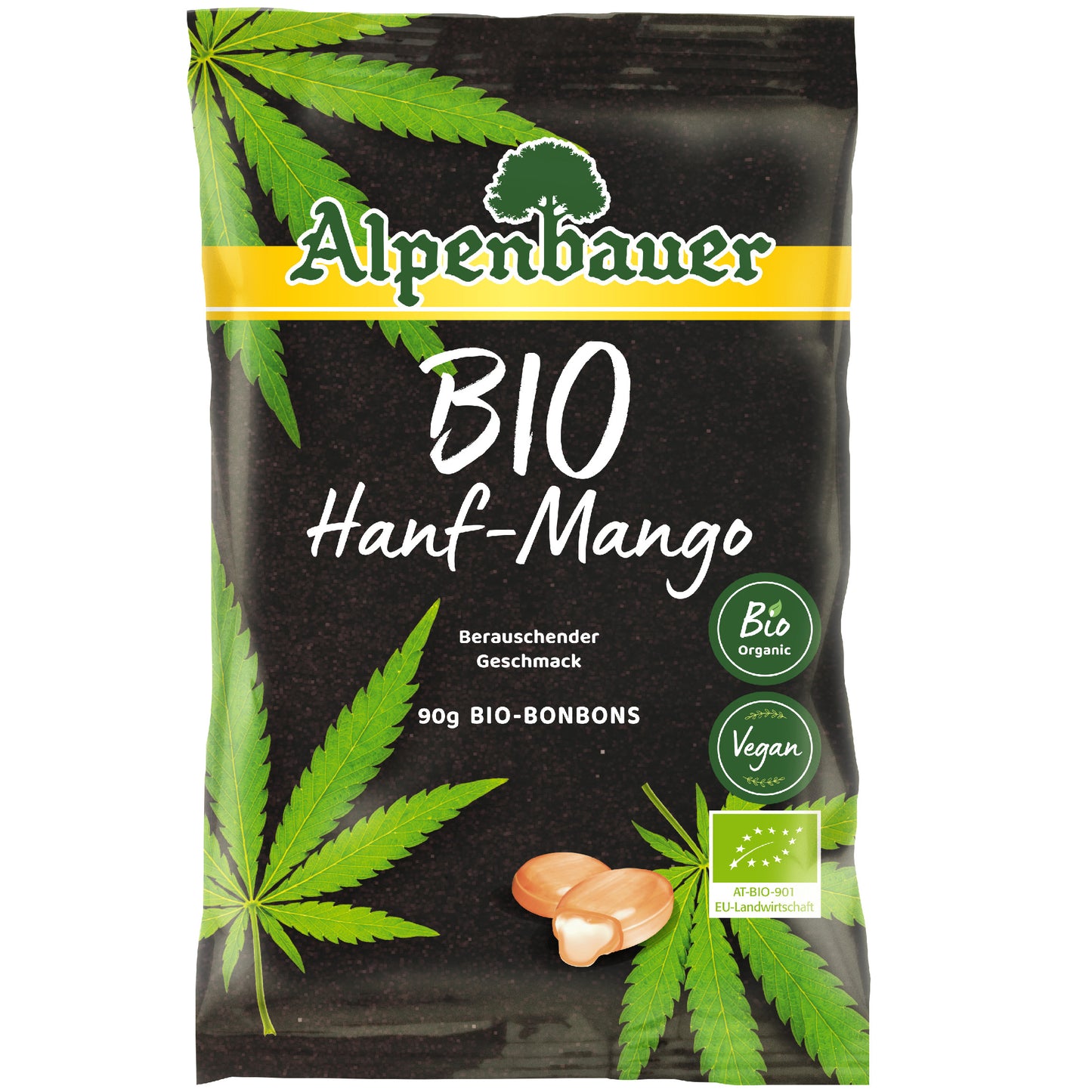 Alpenbauer Prírodné bylinkové cukríky konope a mango 90g bio