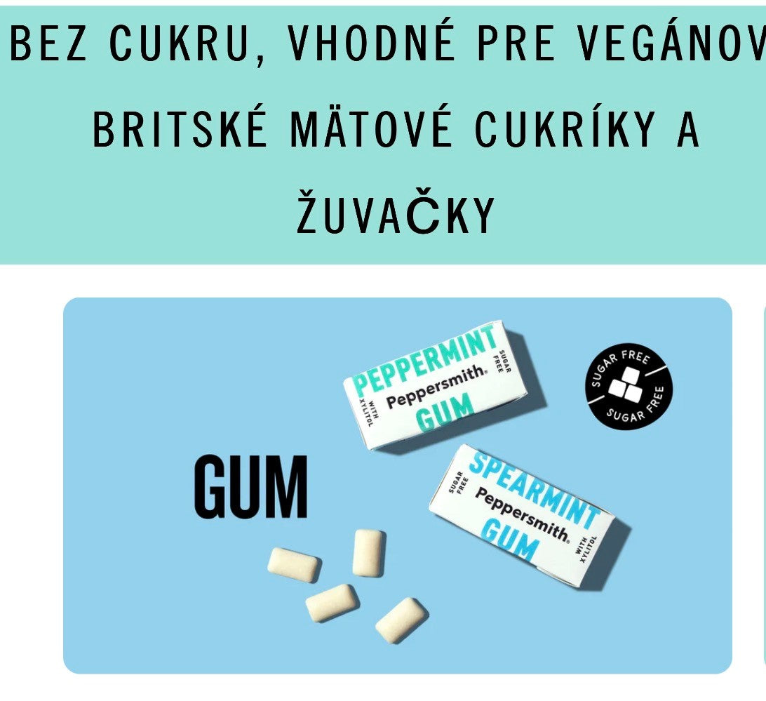 Peppersmith PEPPERMINT žuvačky 15g