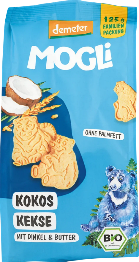 MOGLI Bio kokosové sušienky so špaldou a maslom 125 g