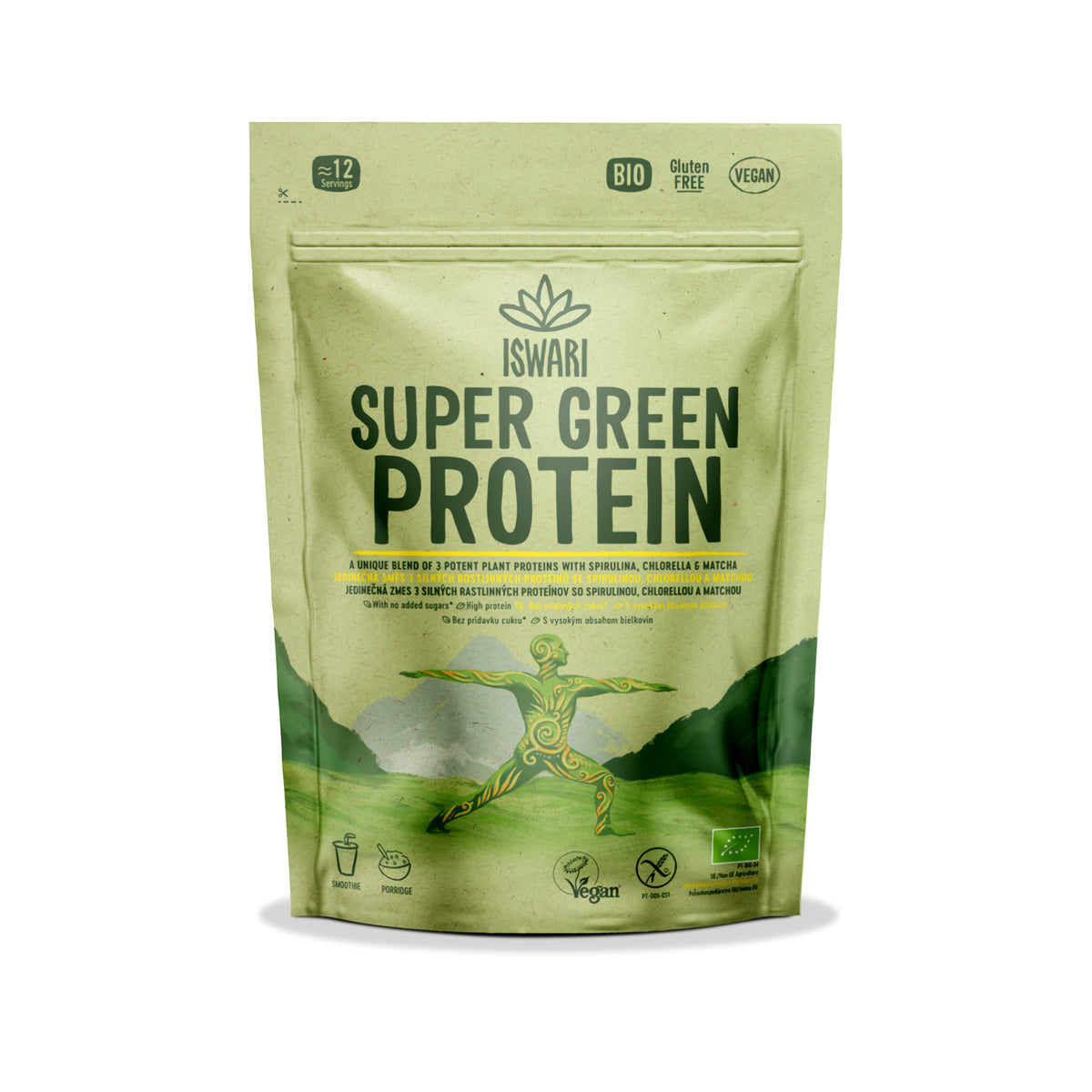 913116 Protein super green 250 g BIO   ISWARI -1