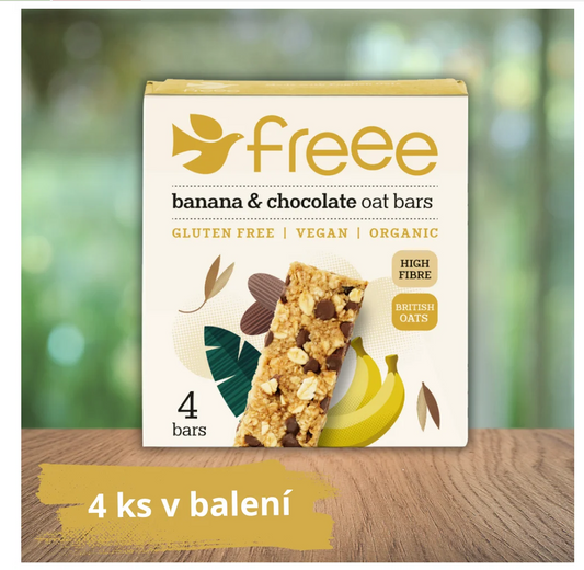 Freee Bio ovsená tyčinka flapjack s banánom a čokoládou bez lepku 4 × 35 g