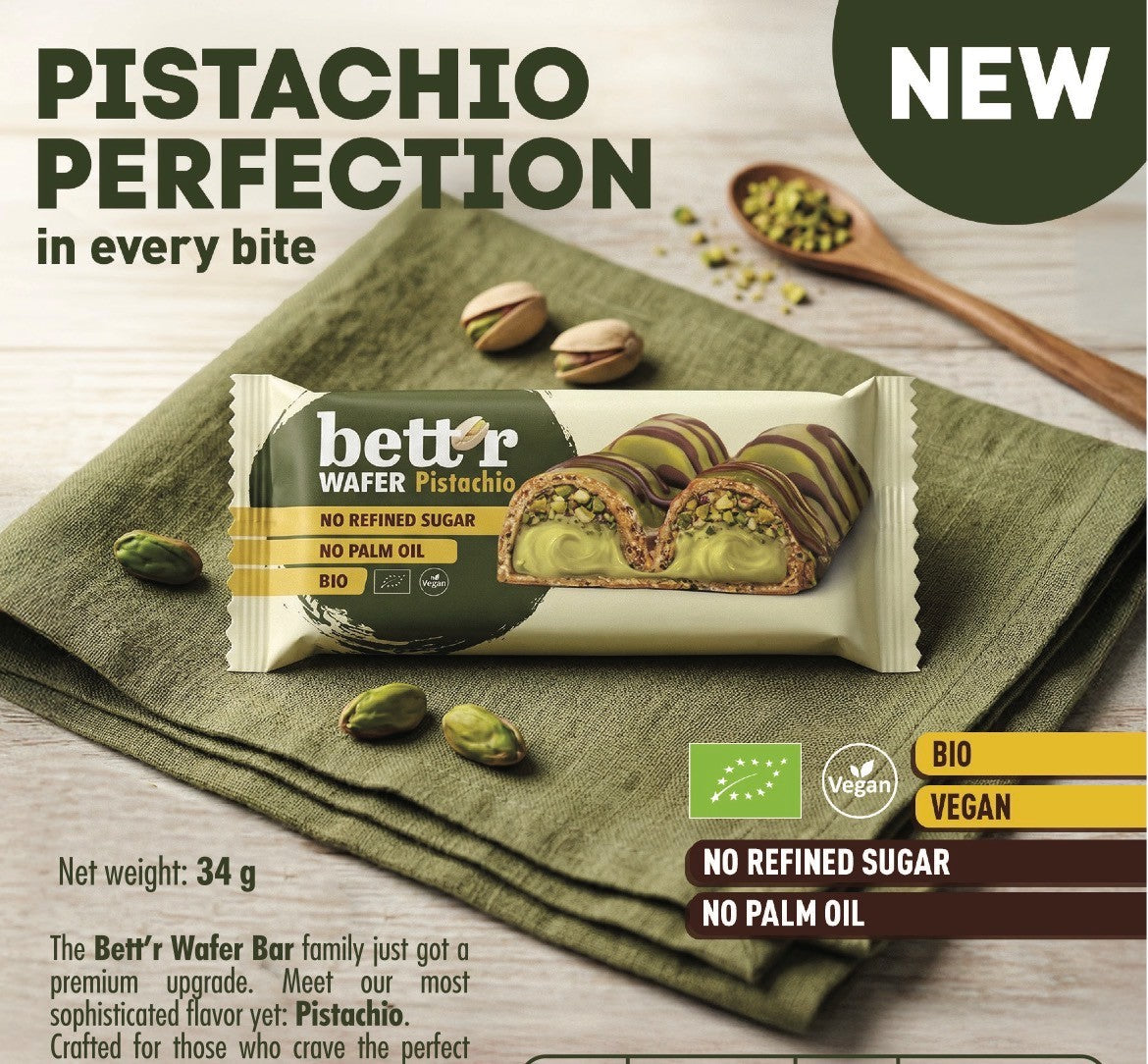 Bettr bueono oblátka pistácia 34g bio