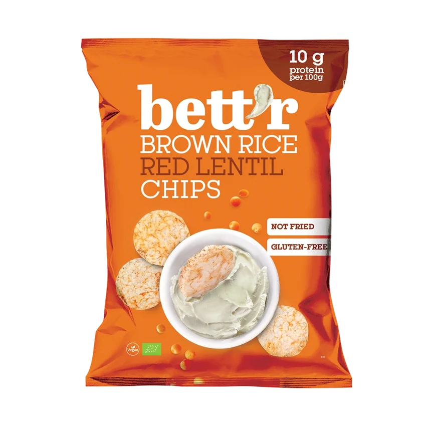 Bettr ryžové chipsy s červenou šošovicou 60g bio