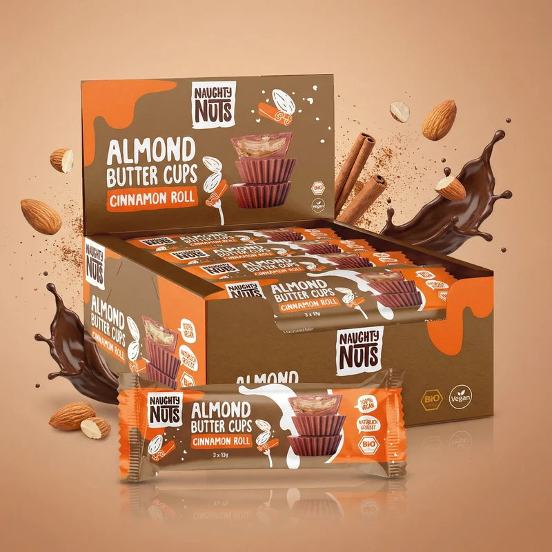 Naughty Nuts pralinky s náplňou z mandľového masla a škorice  39g bio